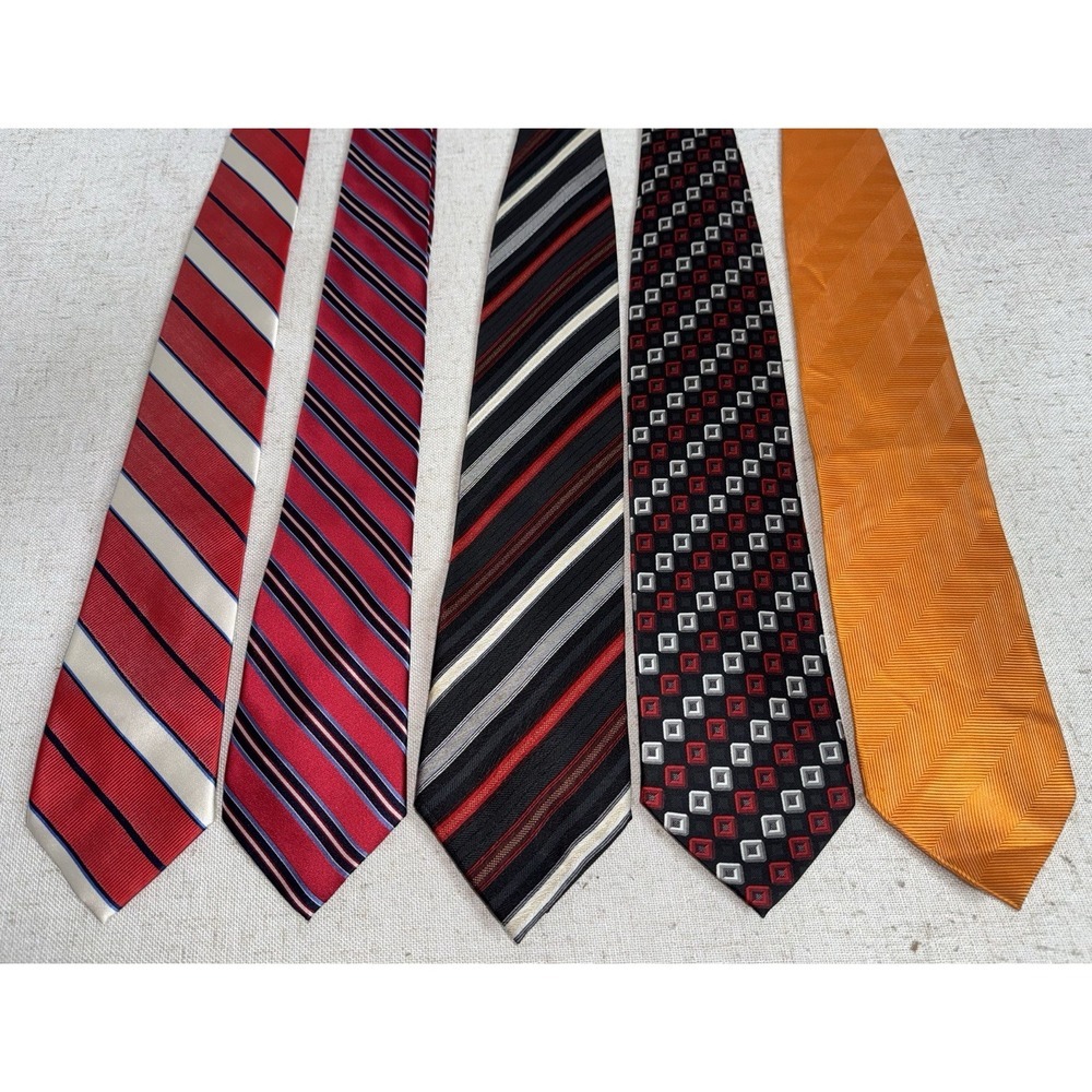 Men's Neck Tie NeckTie LOT of 5 Alexander Julian Colours Izod Geoffrey Beene